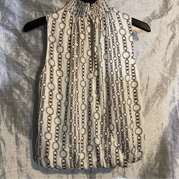 Banana Republic high neck sleeveless lined NWT SZ SX, chain pattern, elastic - Picture 7 of 13